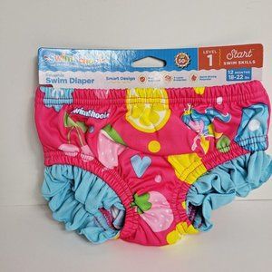 Swimschool Reusable Swim Diaper UPF 50 Level 1 18-22 lbs 12M Swim Mermaid Pink